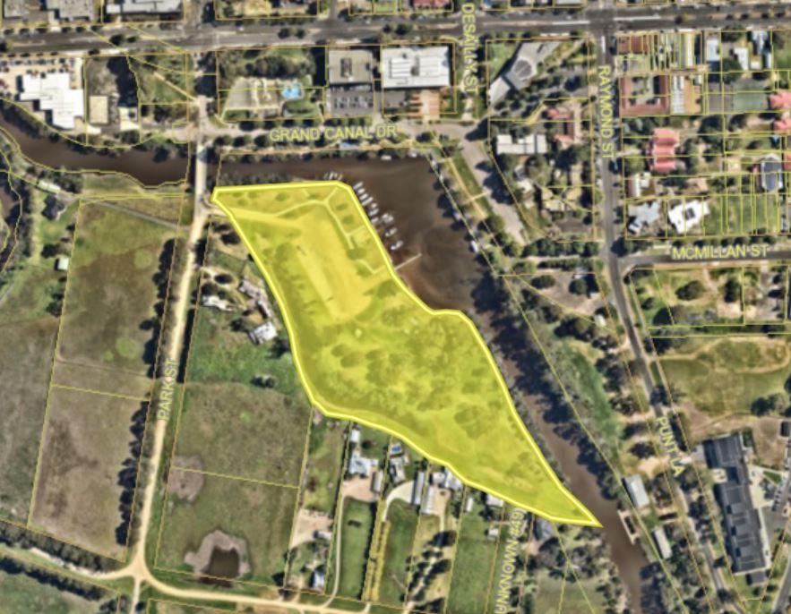 Map showing the location of the western side of the Port of Sale.