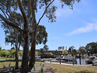 Looking towards the Port of Sale Boat Club facility.